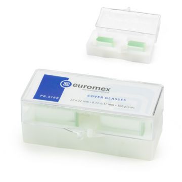Euromex [PB.5168] - Cover glasses 22 x 22 mm, 0.13-0.17 mm, 100 pieces